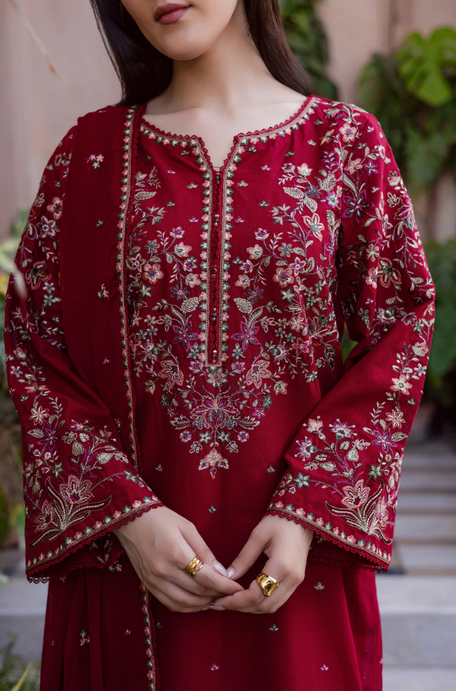 Summer 3PC Lawn Embroidered Suit- BFB0734