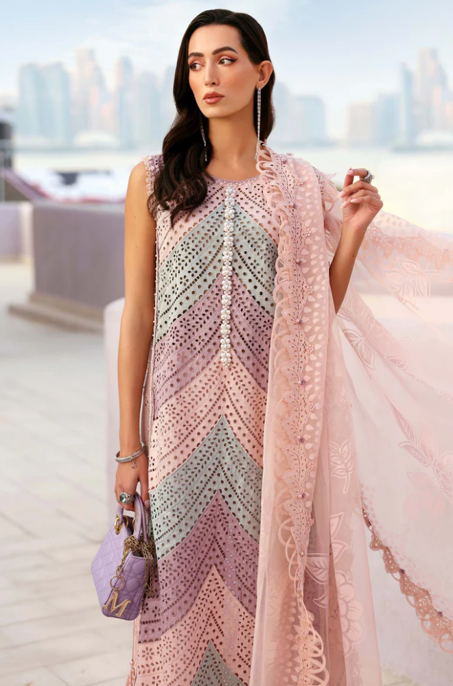 Summer 3PC Lawn Embroidered Suit- BFB0733