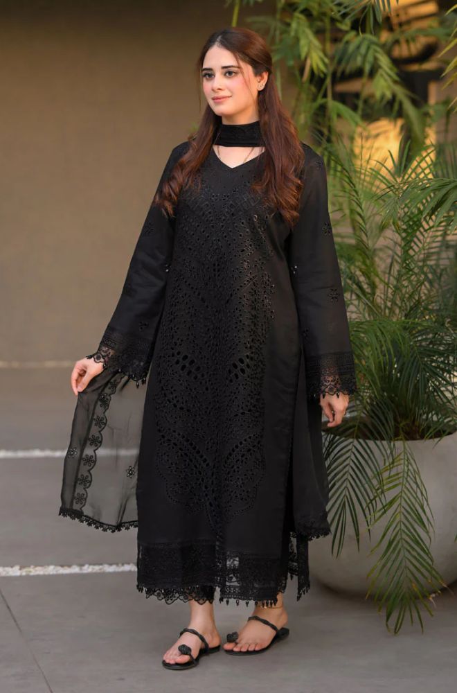 Summer 3PC Lawn Chikankari Embroidered Suit - BFB0751