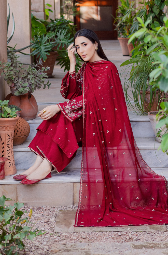 Summer 3PC Lawn Embroidered Suit- BFB0734