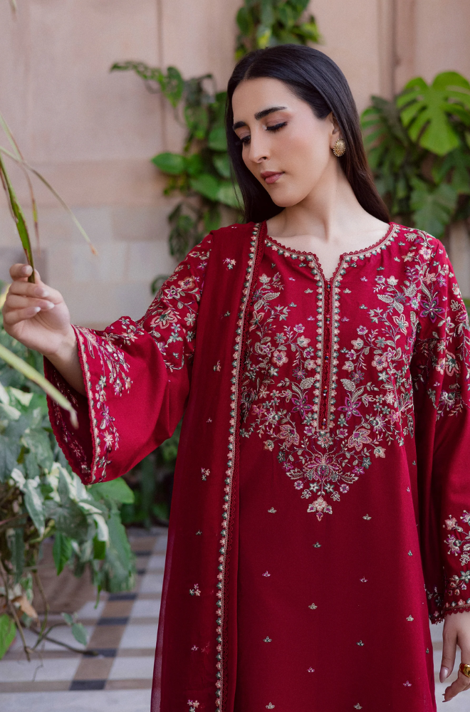 Summer 3PC Lawn Embroidered Suit- BFB0734