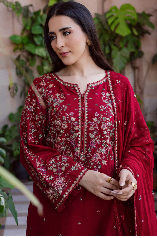 Summer 3PC Lawn Embroidered Suit- BFB0734