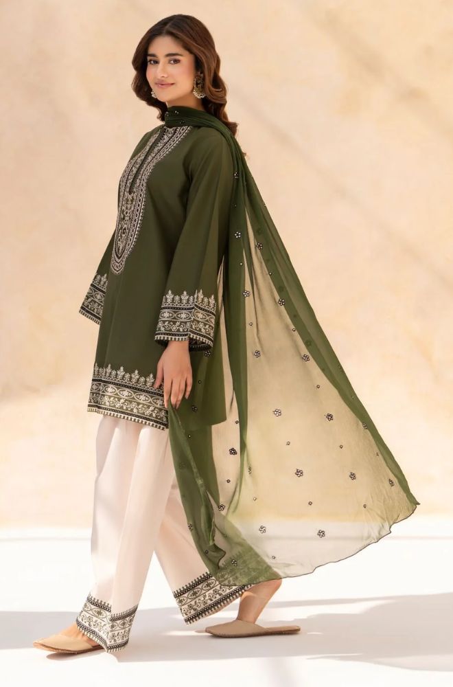 Summer 3PC Lawn Embroidered Suit- BFB0735