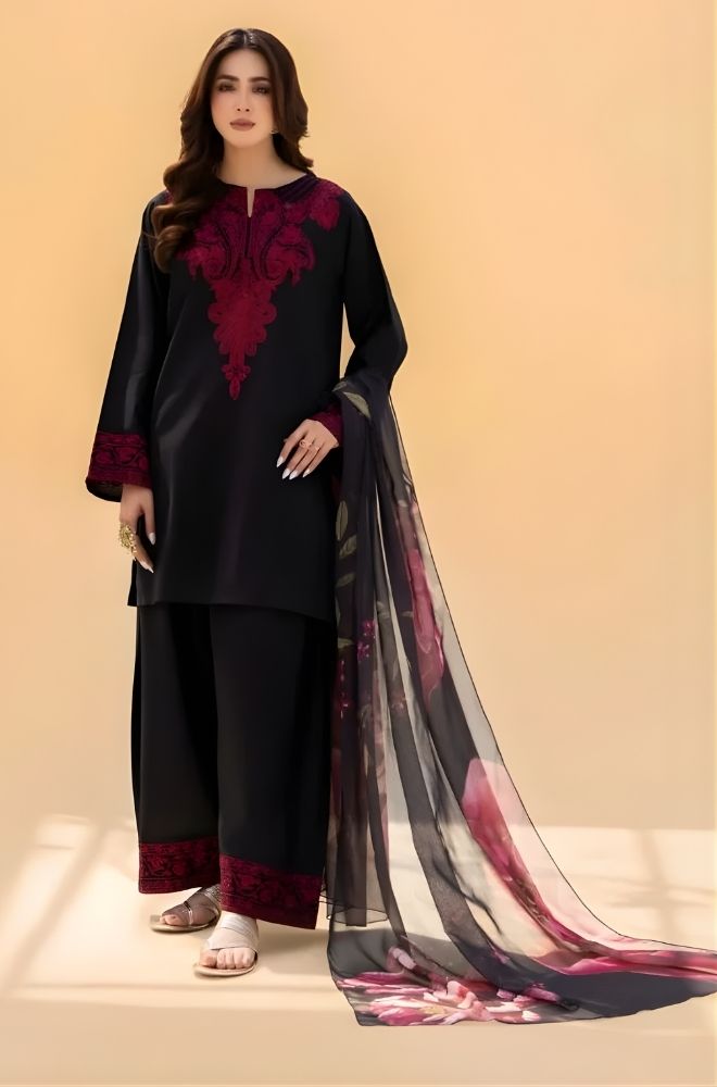 Summer 3PC Lawn Embroidered Suit- BFB0742