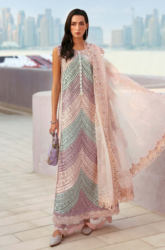 Summer 3PC Lawn Embroidered Suit- BFB0733